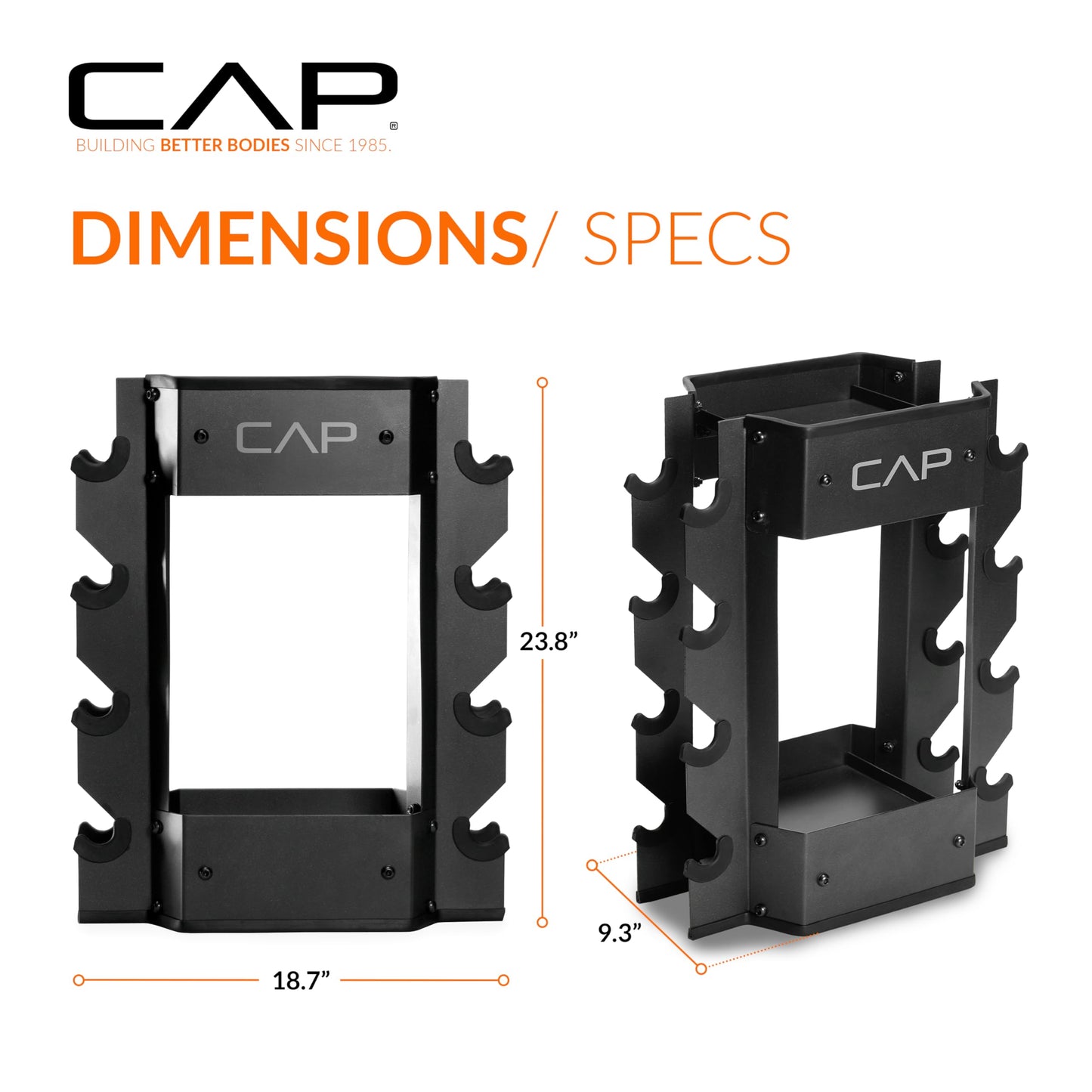 CAP Barbell Dumbbell and Kettlebell Storage Rack - Compact Weight Storage for Home Gym