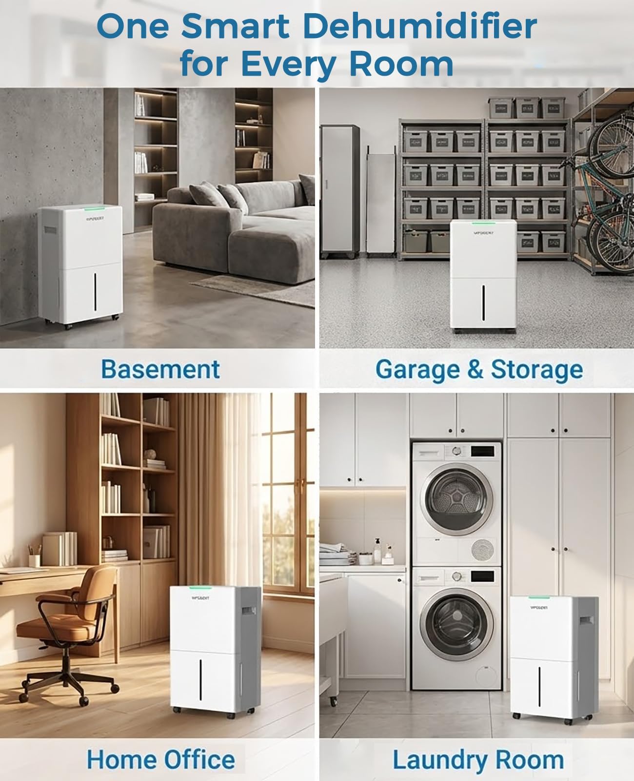 4000 sq.ft Dehumidifier for Basement with Drain Hose, 45 Pint Dehumidifiers for Home, Smart Compressor Dehumidifies for Large Room, Bedroom, 3 Modes, Intelligent Humidity Control, Auto