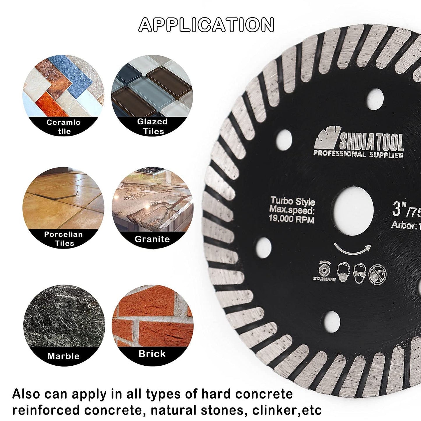SHDIATOOL Diamond Tile Drill Bits Kit 15pcs, Porcelain Hole Saw Sets, Core Bits Cutter for Drilling Ceramic Marble Granite (6/8/10/20/25/35/50/75/100/20MM/2/SDS/HEX/6MM/4.5”)