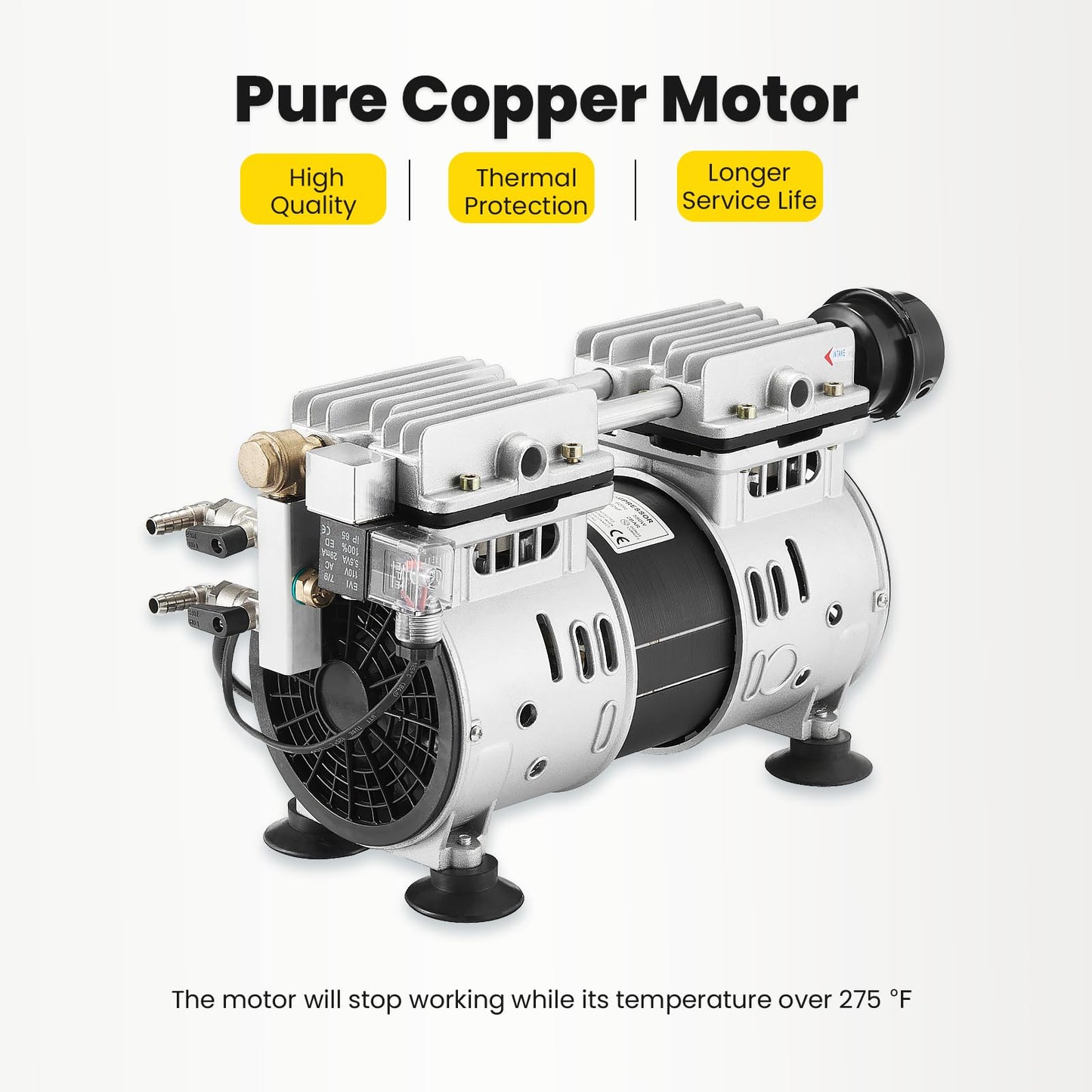 WRSTER-TECH Aerator, 5.2 CFM for Pond and Lakes Up to 3 Acres, 3/4 HP Compressor without Timer & Diffuser & Hose, Aeration Pumps for Deep Water Oxygen Circulation