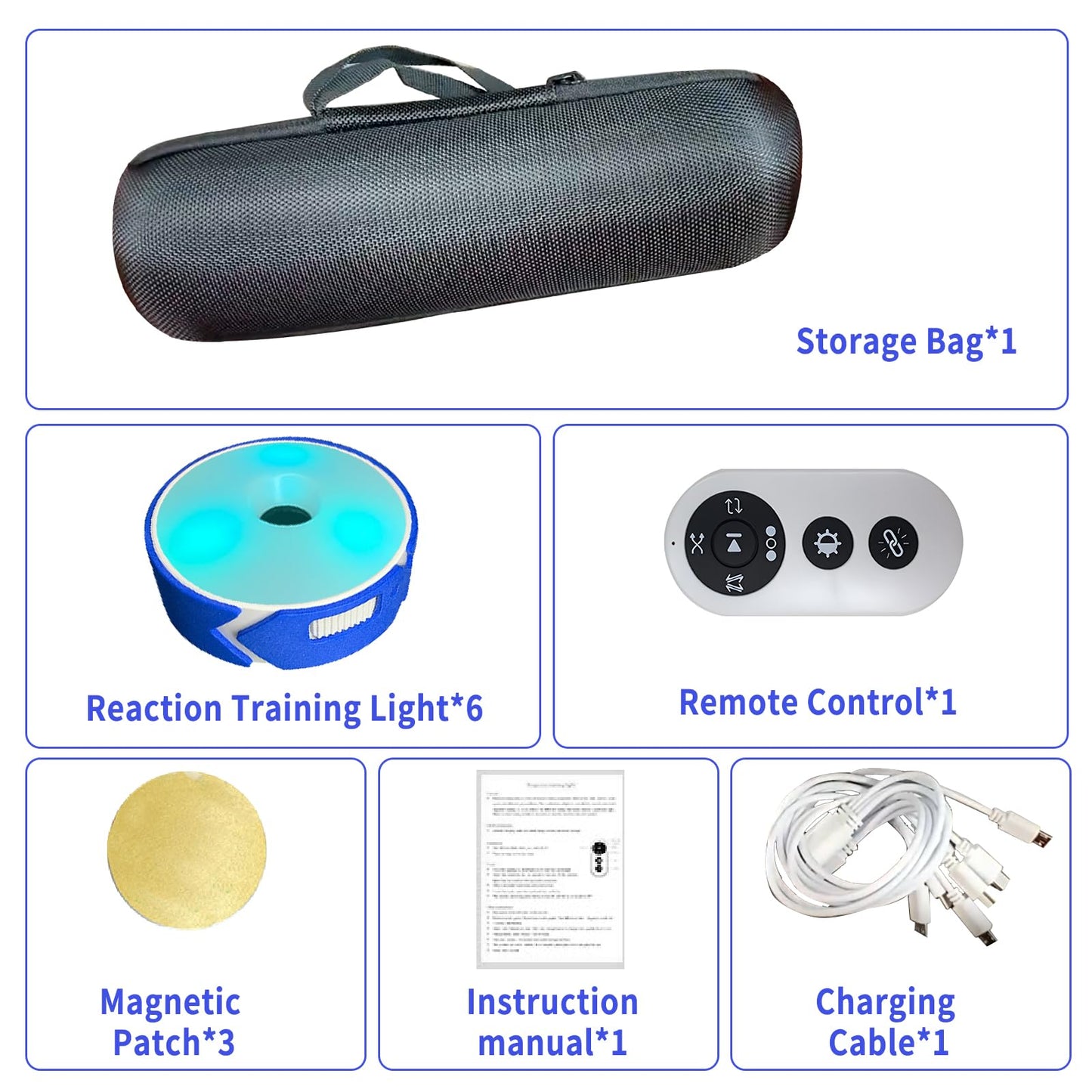 VLBPCR 6Pcs/Pk Agile Reaction Training Lamp Set, Blue Shell Sport Reaction Training Light Speed Equipment Quick Reaction Lights Enhancing Speed and Agility Tools