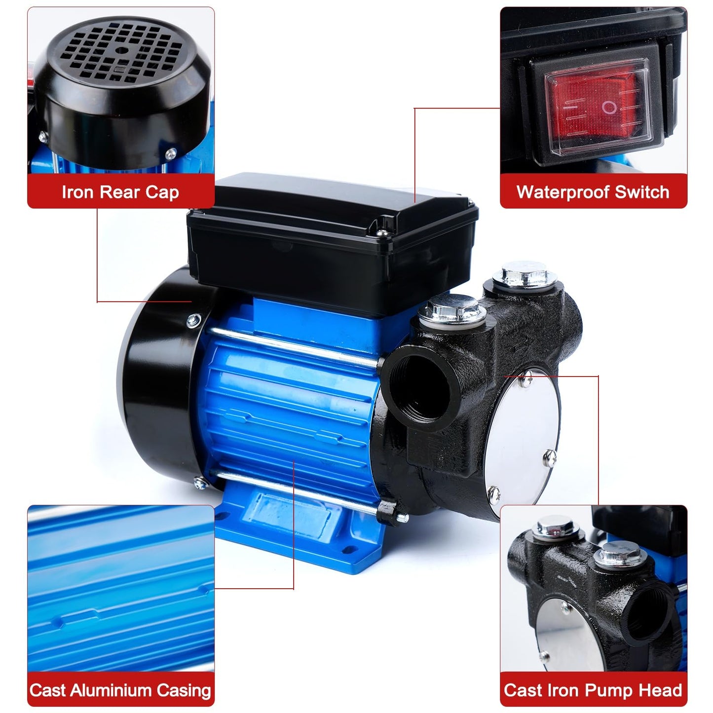 TIGEROAR Oil Transfer Pump 110V Electric Fuel Transfer Pump 18 GPM Kerosene Biodiesel Diesel Fuel Filling Oil Draining
