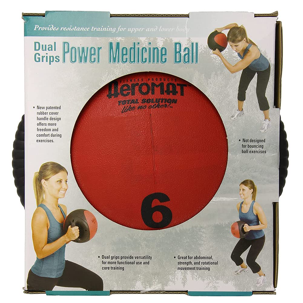 Aeromat Dual Grip Power Medicine Ball, 9cm/6-Pound, Black/Orange
