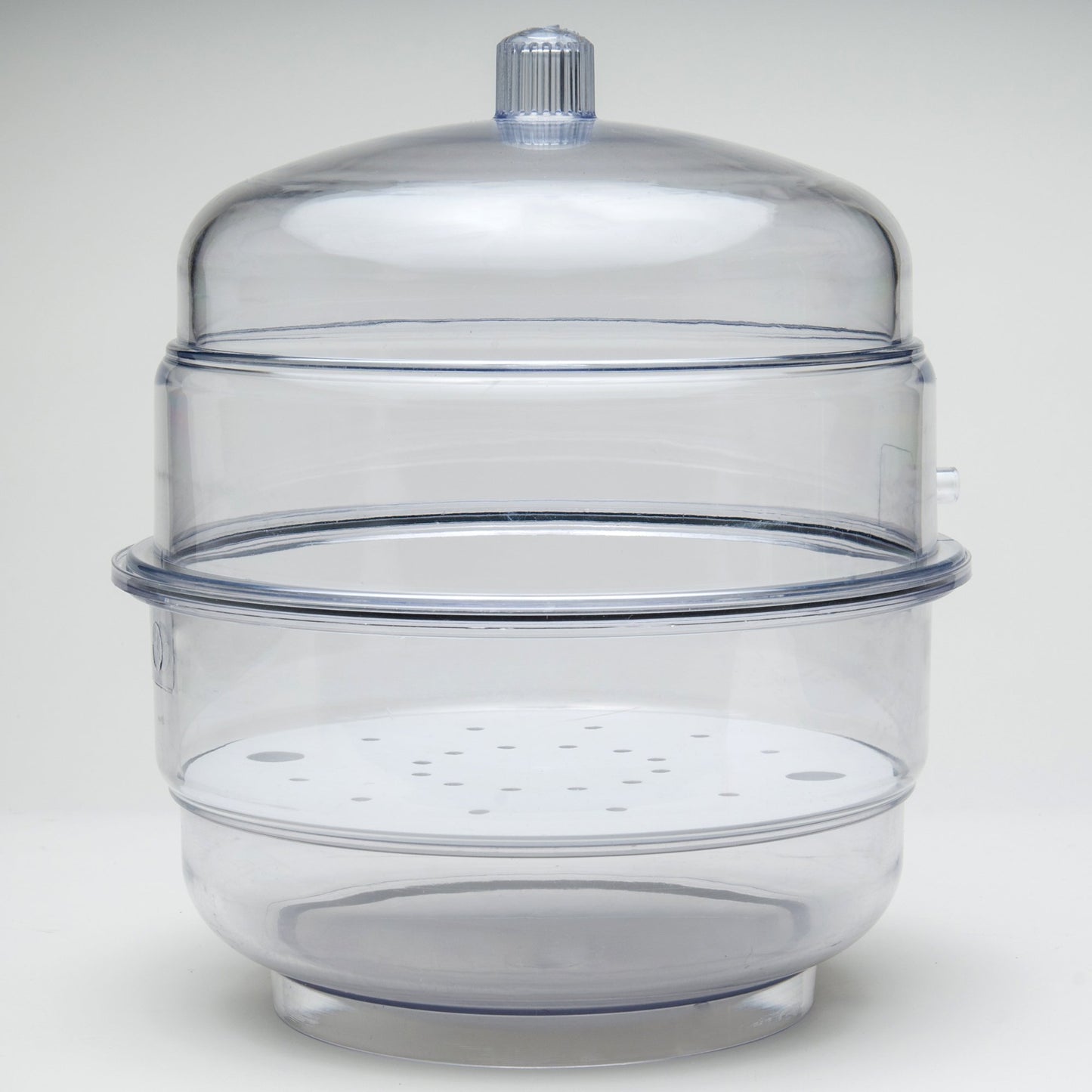 SP Bel-Art "Space Saver" Polycarbonate Vacuum Desiccator with Clear Polycarbonate Bottom; 0.31 cu. ft. (F42027-0000) Made in USA