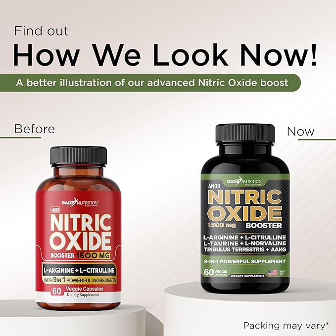 Gade Nutrition Nitric Oxide Supplement - L Arginine Capsules ??Helps to Improve Energy, Endurance & Performance - Pre Workout - Muscle Builder - with All Essential Amino Acid and Maca Root