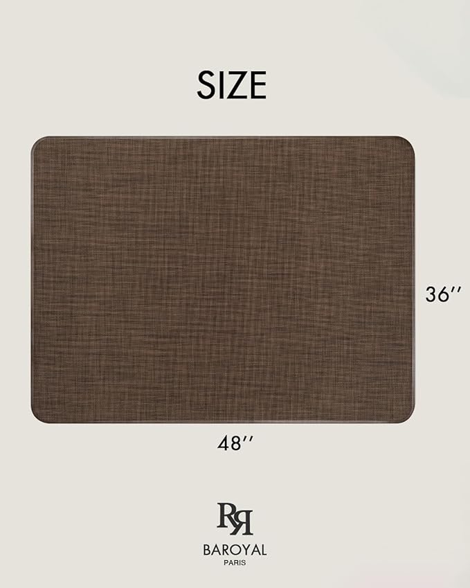 BARoyal Office Chair Mat for Hardwood Floor Under Desk Computer Rolling Chair Mat for Wood/Tile Floor Non-Slip Heavy Duty Desk Rug PVC Plastic Hard Floor Protector 36" x 48"(Coffee)