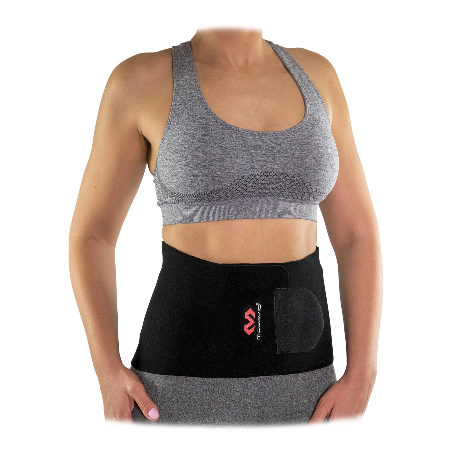 McDavid Sweat Band & Waist Trimmer Belt for Women, Back Support, Improves Posture During Workouts, Waist Trainer For Women, Black, Women's - One Size
