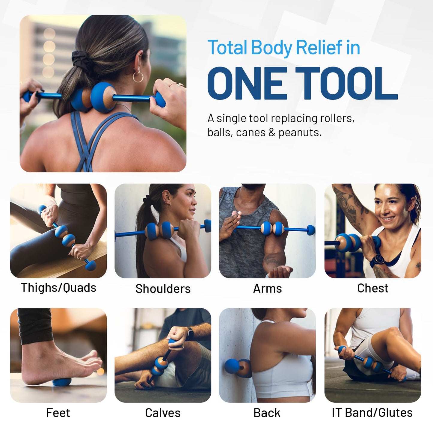 MOBO 7-in-1 Muscle Roller Stick – Full-Body Massage Roller for Myofascial Release, Trigger Point Therapy, Muscle Recovery, Deep Tissue Leg & Back Pain Relief, Physical Therapy, Gym & Travel Use