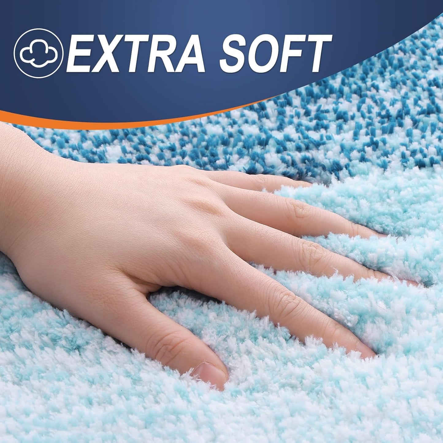OLANLY Bathroom Runner Rug - Extra Soft Microfiber Mat with Rubber Backing | Quick Dry, Washable, 47x20, Peacock Blue