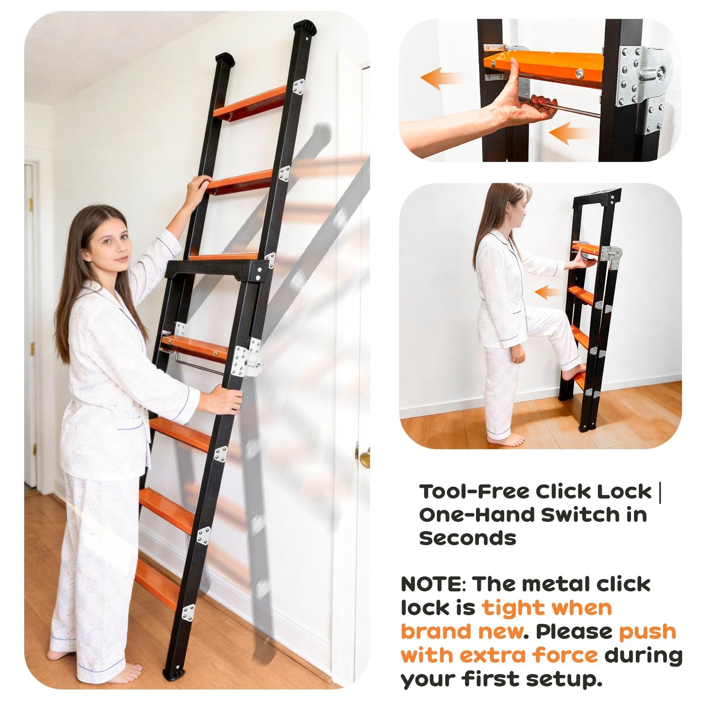XinSunho Ladder, 3-in-1 Multi-Position Step Ladder, 4 Step Folding A-Frame, 7 Ft Heavy Duty Steel Extension Ladder, 375 lbs Max Capacity Multi-Purpose Ladder with Work Tray for Home and DIY