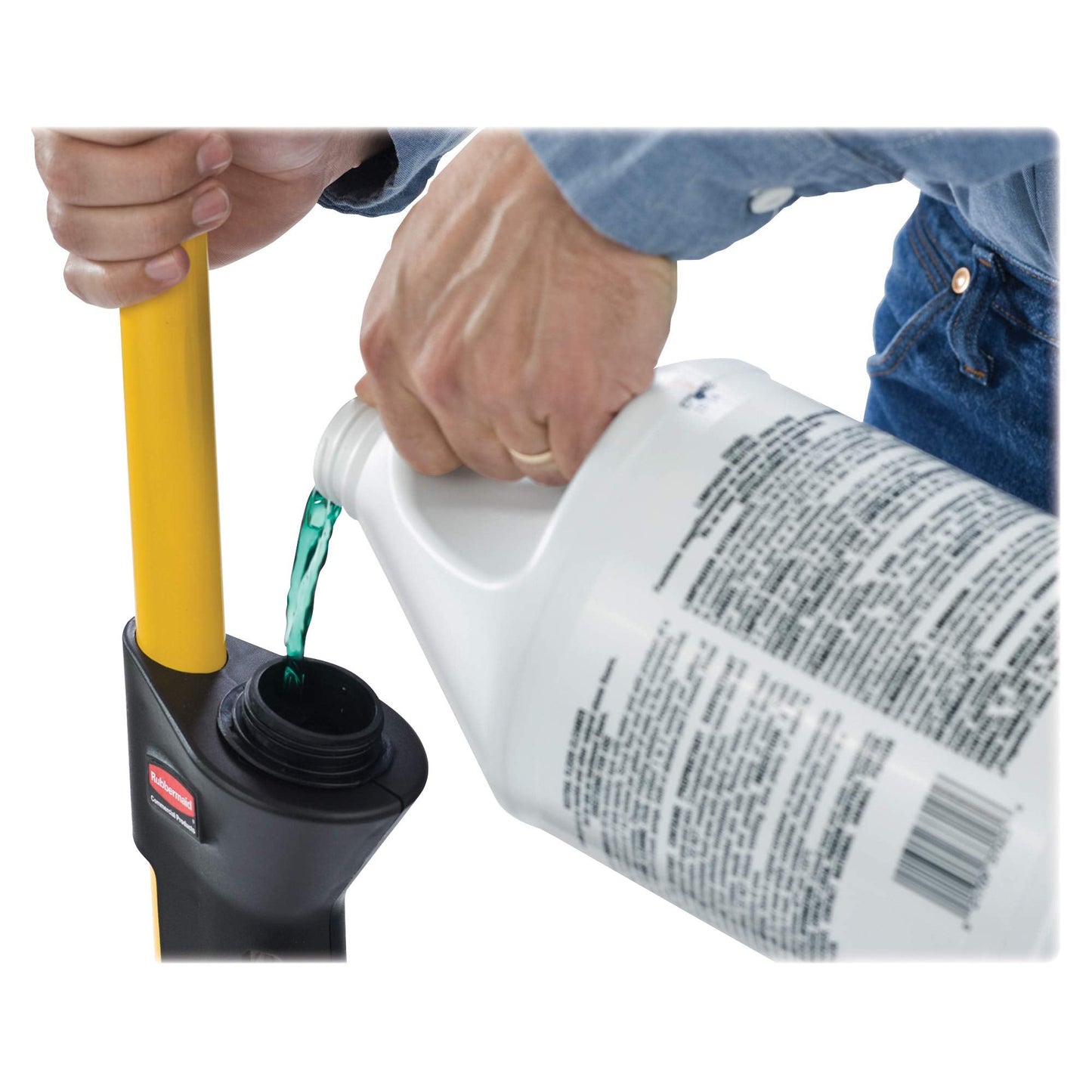Rubbermaid Commercial Products HYGEN Pulse Single Sided Microfiber Spray Mop Kit for Hardwood/Tile/Laminated Floors Yellow Perfect for Kitchen/Lobby/Bathroom Cleaning
