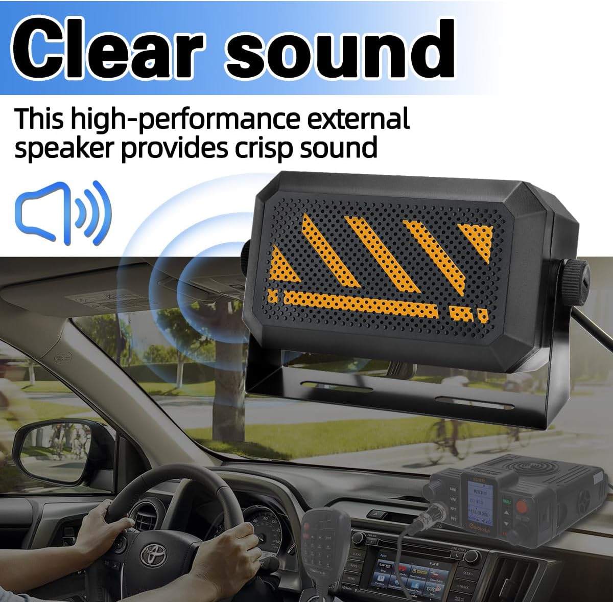 Airiton Communications 3.5mm Rectangular External Speaker/CB Radio Speaker for Ham Radio, External Scanners for All
