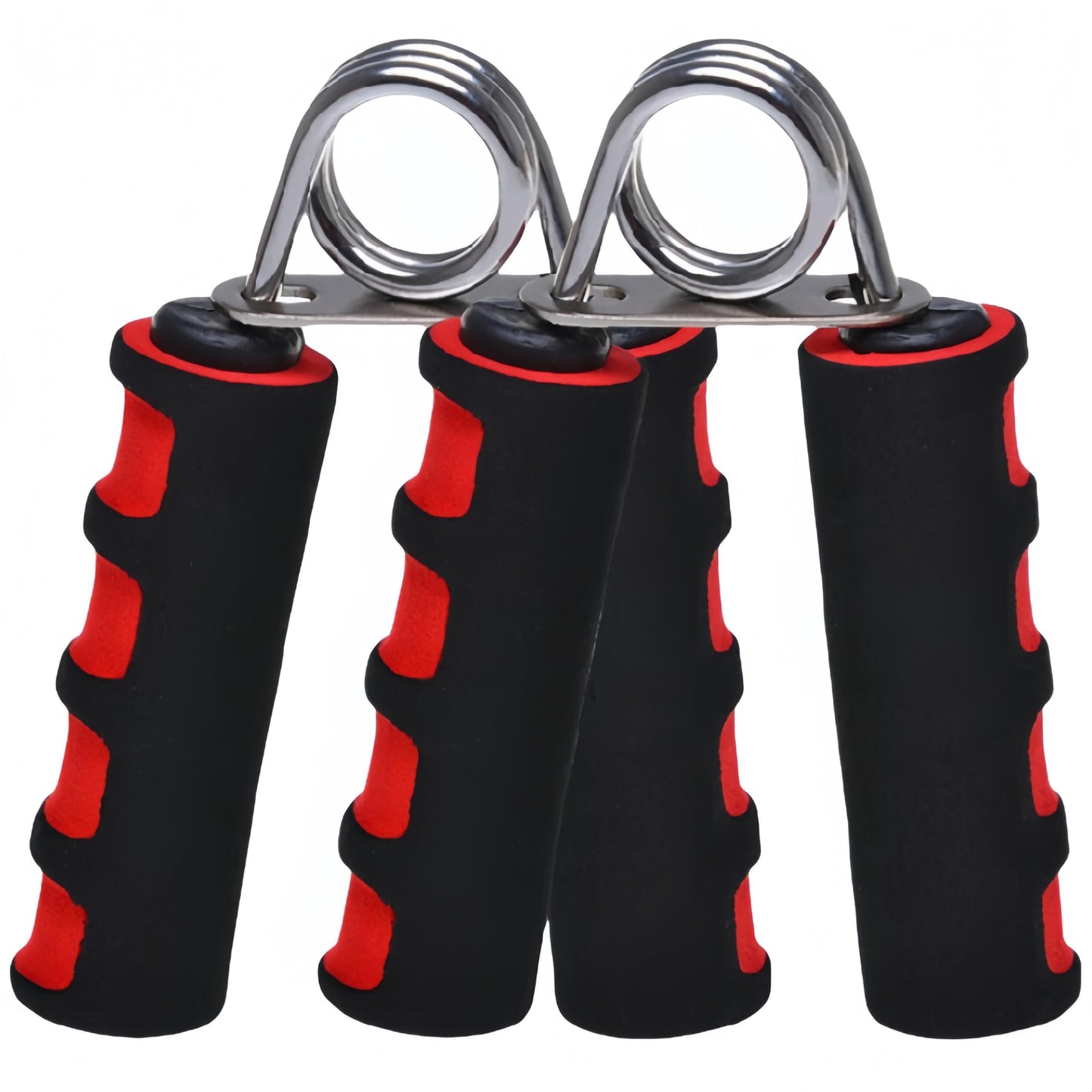 RyanDesign Grip Strengthener Set - 2 Soft Foam Hand Exercisers for Arthritis Relief, Carpal Tunnel & Strength Training | Portable Hand Grip for Men/Women, Home/Office/Travel | Rehab, Tendonitis, Stress Relief (red-black)