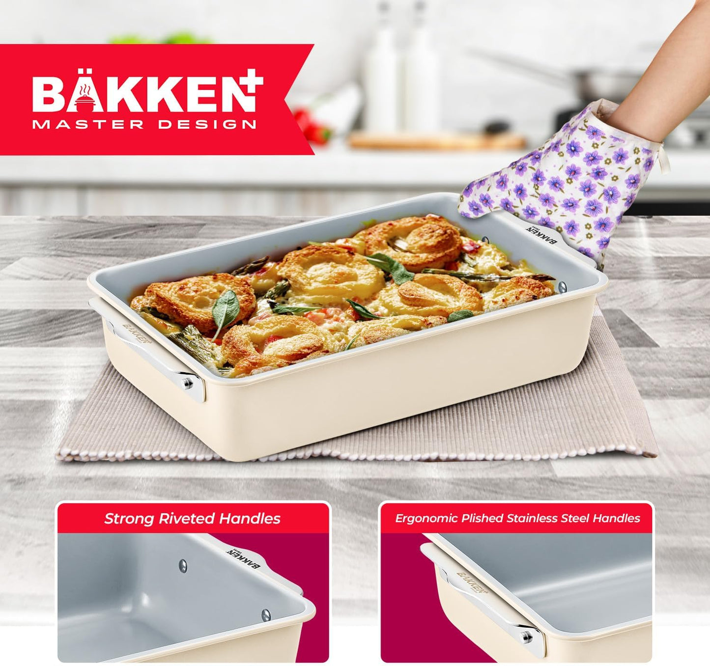 Premium Non-Stick Ceramic Baking Sheet Pan - Aluminized Steel, PFOA & PFAS Free - Perfect for Baking & Roasting - Medium Size (15.5" x 10") | Gold