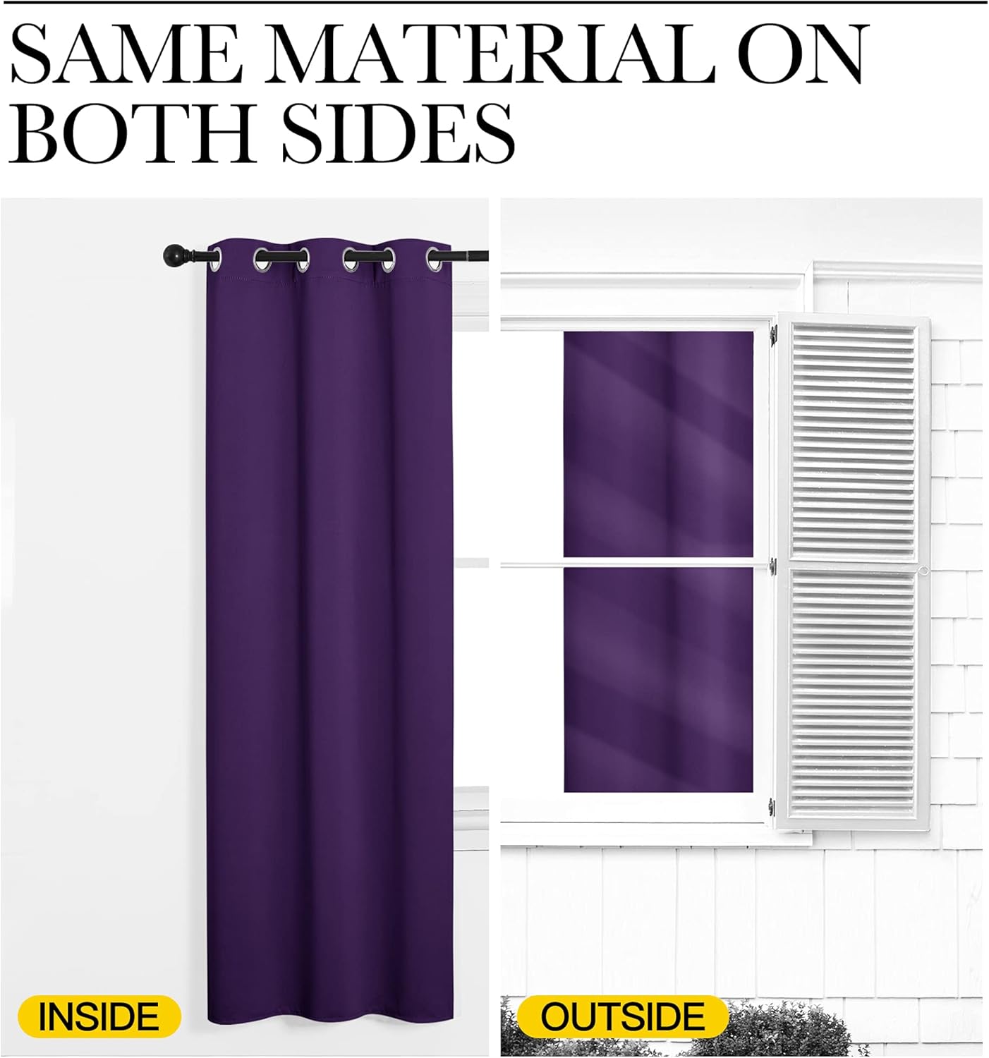NICETOWN Purple Blackout Curtains - Noise Reducing & Thermal Insulated | 96 Inches Long, 55 Inches Wide (2 Panels)