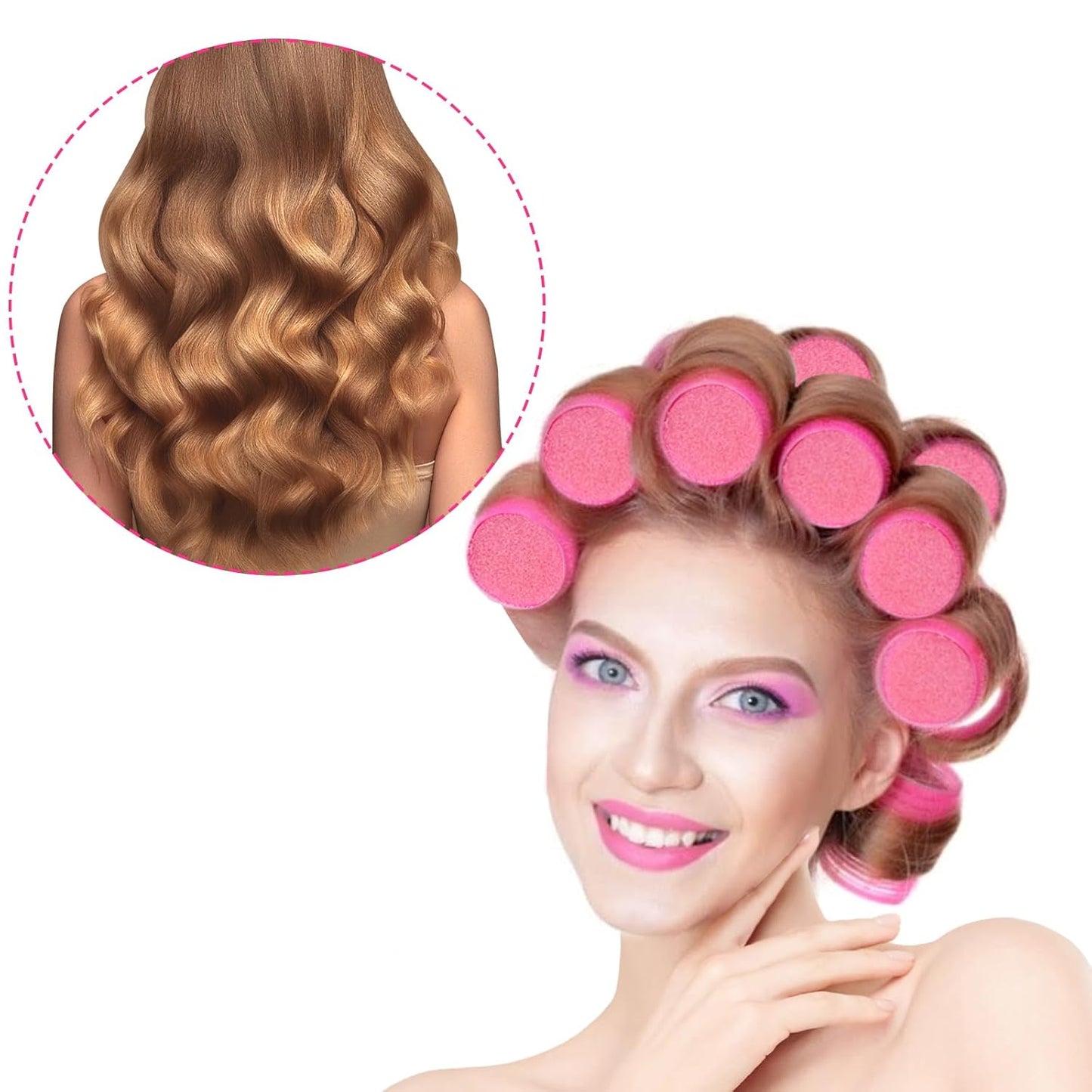 Uonlytech Hair Roller Set - 8pcs Self Grip Foam Curlers for Women & Girls | Perfect for Bangs
