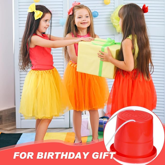 Hungdao 12 Pairs Balancing Stilts for Kids Walking Bucket Stilts Plastic Walking Toy with Adjustable Rope for Preschool Playground Indoor Outdoor Obstacle Course Games, 4 Colors