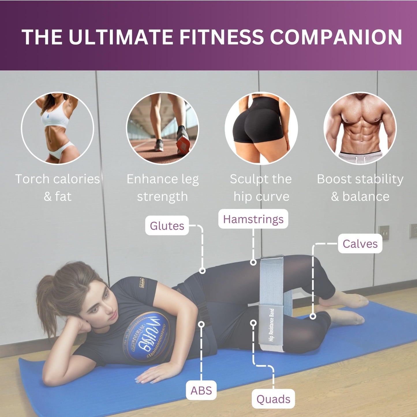Adjustable Fabric Resistance Bands, Non-Slip Exercise Bands for Men and Women, Perfect Workout Bands for Glutes and Lower Body Training - 1 Pack (Heavy)
