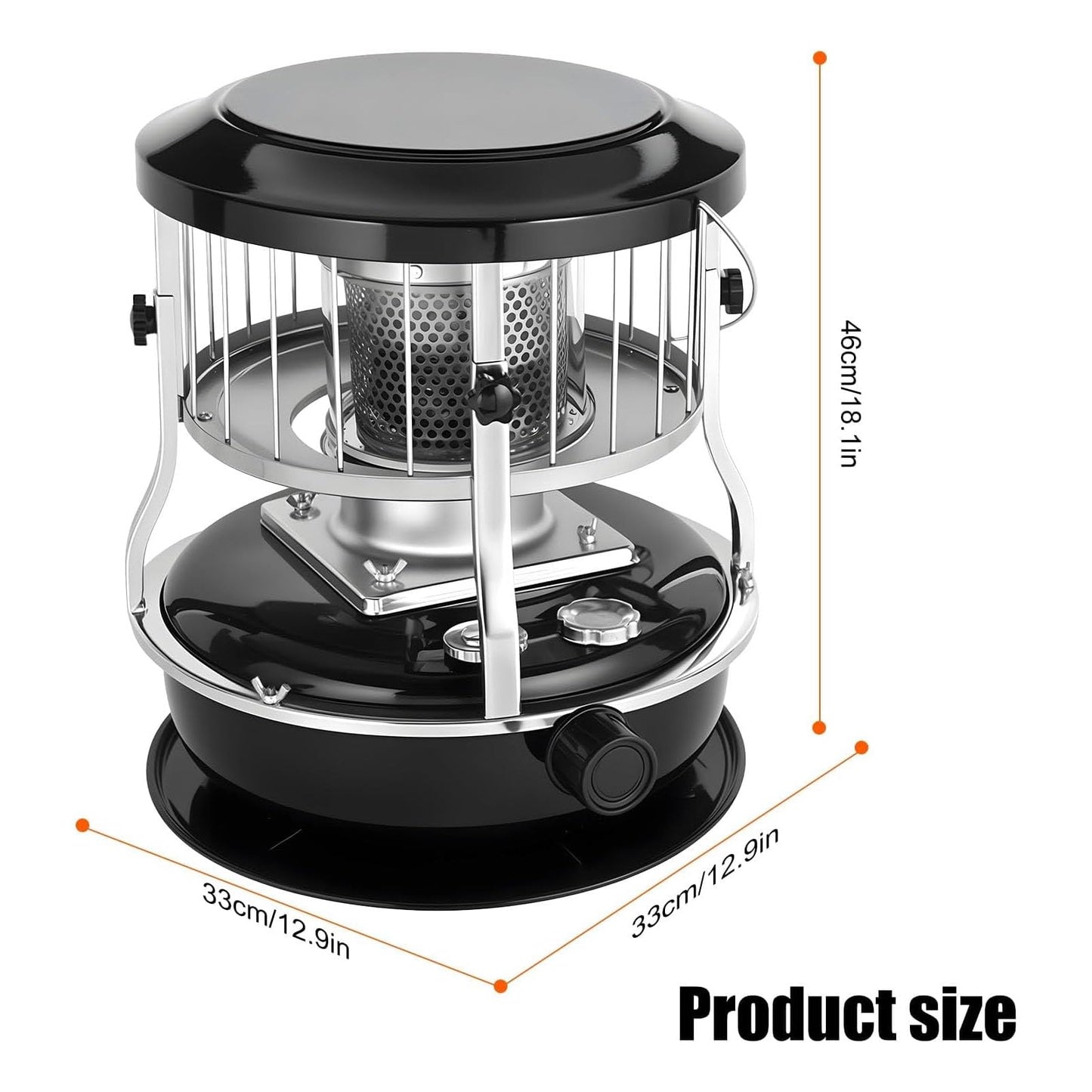 Denash 2 in 1 Portable Kerosene Heater & Stove, 9000 BTU Non-Electric Indoor Outdoor Heater, Portable Kerosene Heater with 4.6L Capacity for Home, Camping, Emergency Use