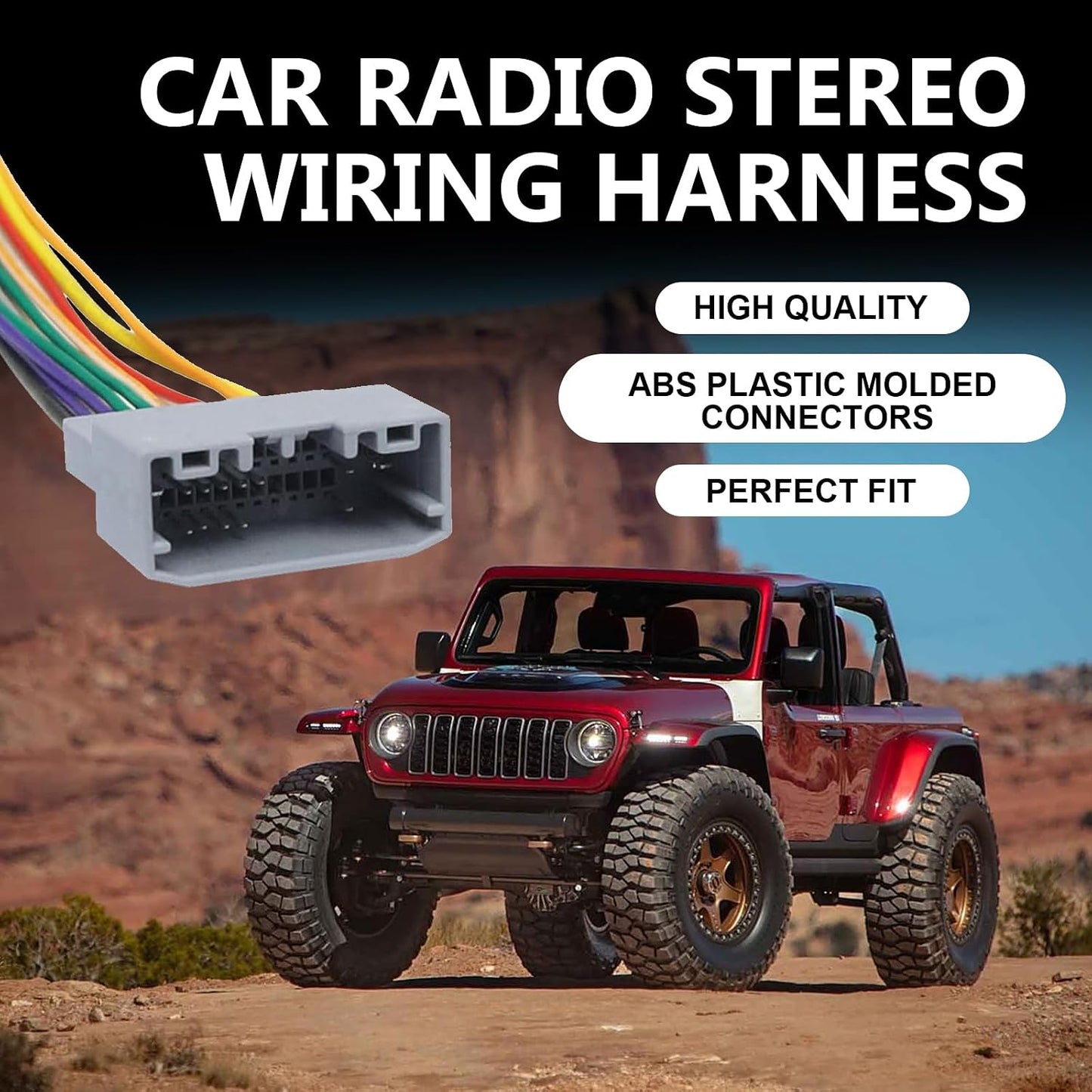 Arwrilt 3 6.5 Inch PCS Car Radio Wiring Harness, Stereo Wiring Harness, DVD Power Speaker Cable Connectot, Suitable
