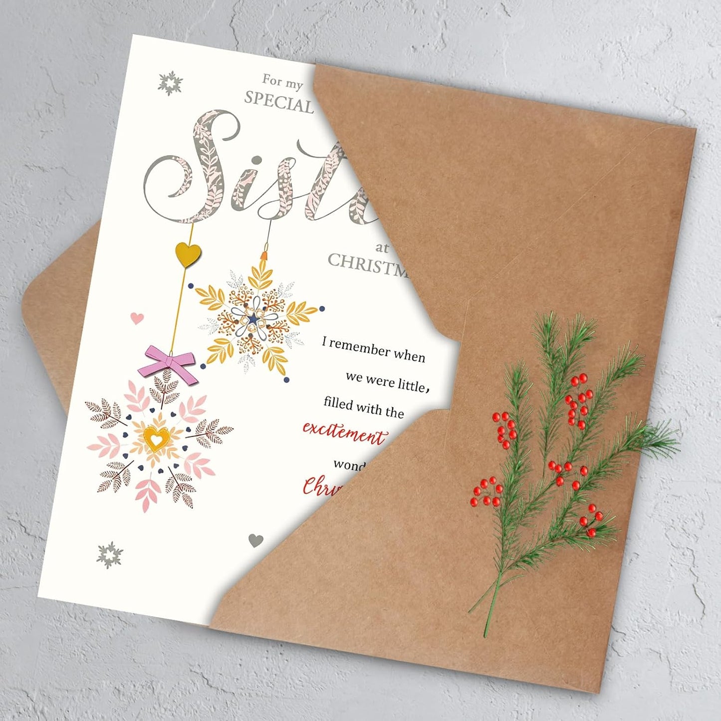 Sister Christmas Card - Merry Xmas Card for Sisters | Perfect Holiday Gift Idea