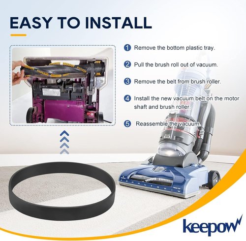 KEEPOW Vacuum Belts Replacement for Hoover 562932001 Vacuum Belt, Vacuum Cleaner Belts 562932001/38528-033/38528-058/AH20080 for Hoover UH71200, UH71012, UH71013, UH71003, UH71011, UH71009, 4 Pack
