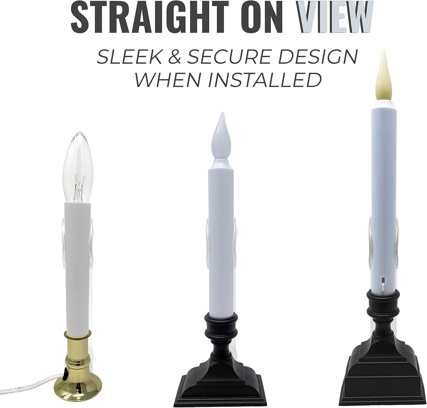 612 Vermont Window Candle Holders - Secure Suction Cups & L-Shaped Bracket | Fits Most Candles, Pack of 4