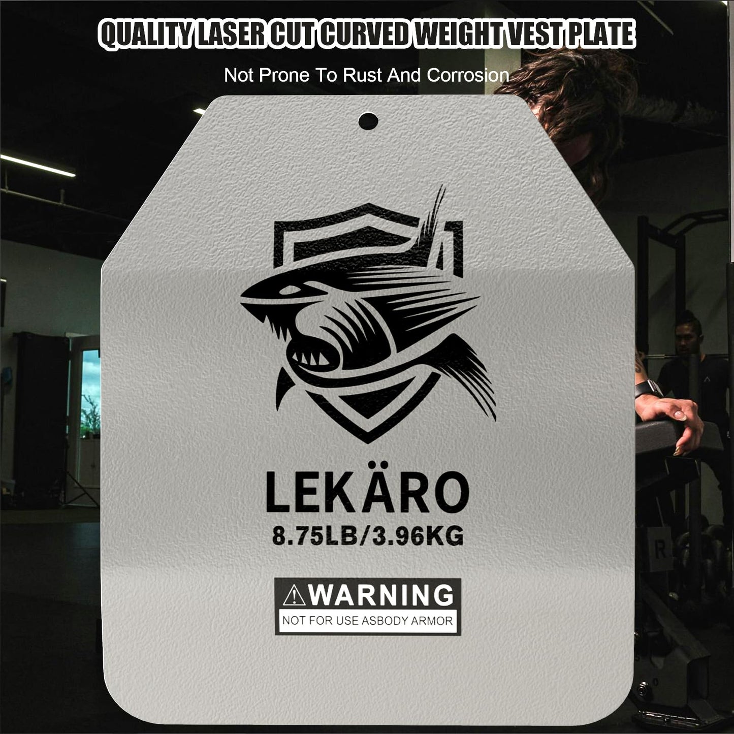 8.75 lb Curved Weighted Vest Plates for Men and Women - 1 Pair Ergonomic Contoured Steel Plates - High-Density Build for Weighted Vests, CrossFit, Hero WOD and Rucking