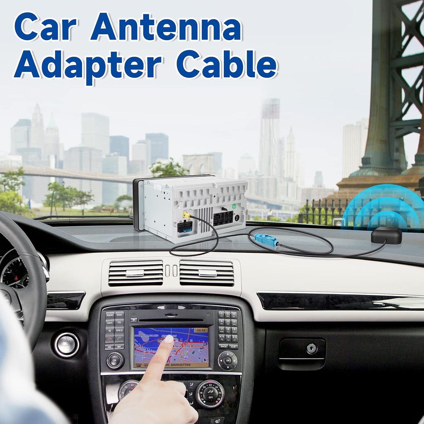 BINGFU 30cm 12 inch 4G Fakra Z Male to SMA Male Vehicle Antenna Adapter Cable for Car Stereo Android Head Unit GPS
