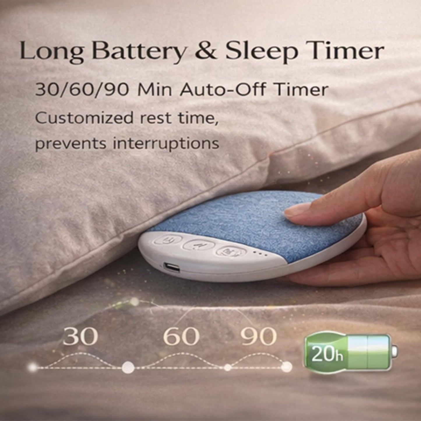 Zedamso (Blue*2) Under Pillow Speaker Bluetooth for Sleeping, Bone Conduction Pillow Speaker, Ultra Thin Flat Pillow