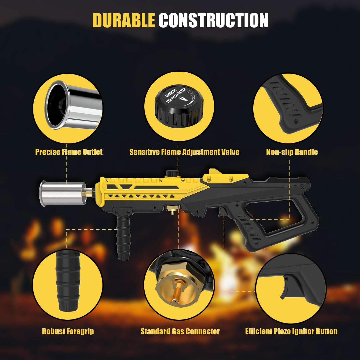 TBTeek Propane Torch - Powerful Adjustable Grill & Kitchen Blow Torch for BBQ, Searing & Welding