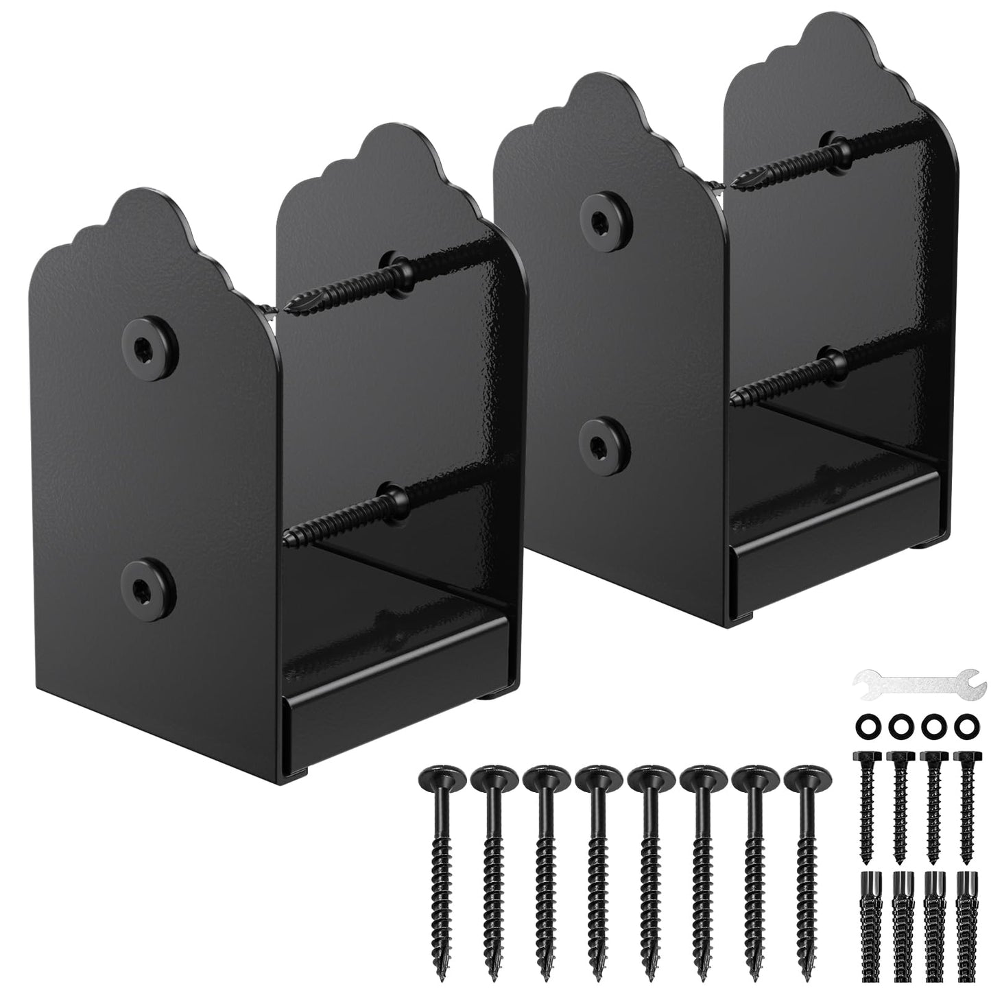 4x4 Post Base, 2Pcs Stainless Steel Adjustable Post Anchor Bracket (Internal 3.5 x 3.5), Adjustable Post Base for Pavilion Deck Porch Handrail Railing Support Decorative Anchor Plate