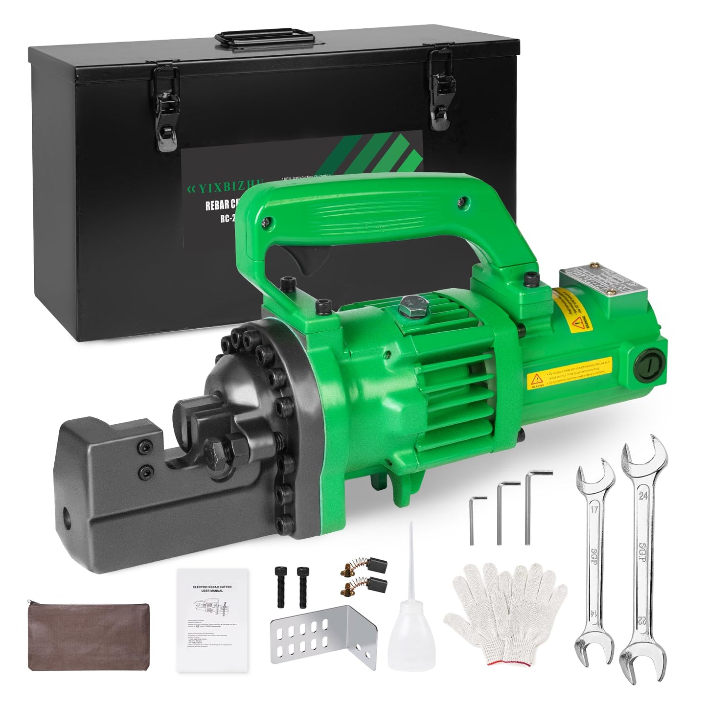 YIXBIZHU 1250W Electric Hydraulic Rebar Cutter 2‑Second Cuts of #3‑#6 (4‑20 mm) Steel Bar, One‑Button 110V Portable Cut‑Off Tool with Adjustable Bolt Jaw for Construction & Metal Fabrication(RC-22)