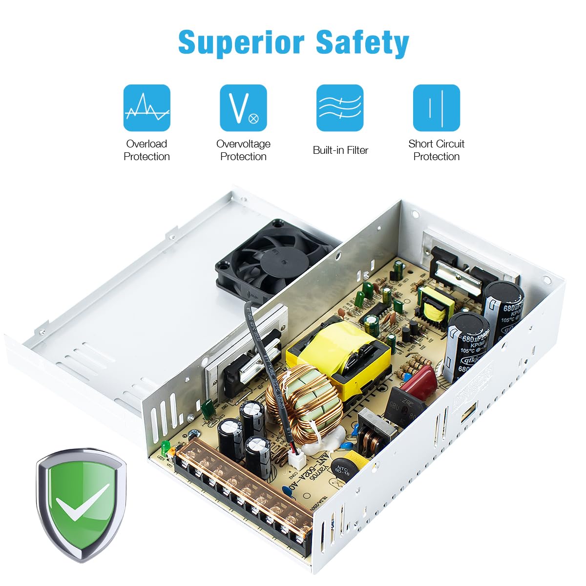 110V/220V 12V 30A 360W Hosyond AC to DC Regulated Universal Switching Power Supply Transformer Adapter LED Driver