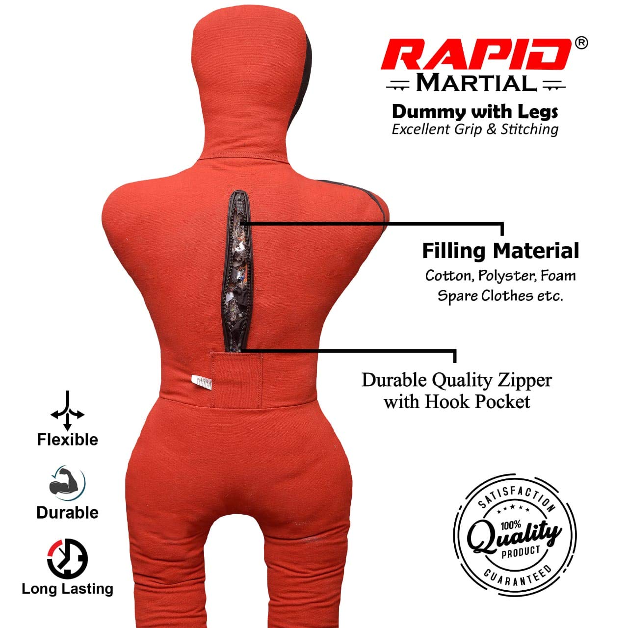 Wrestling Dummy Grappling Dummies - Brazilian Jiu Jitsu, Mixed Martial Arts, BJJ, MMA, Boxing, Judo Karate Training- UNFILLED 5 Feet