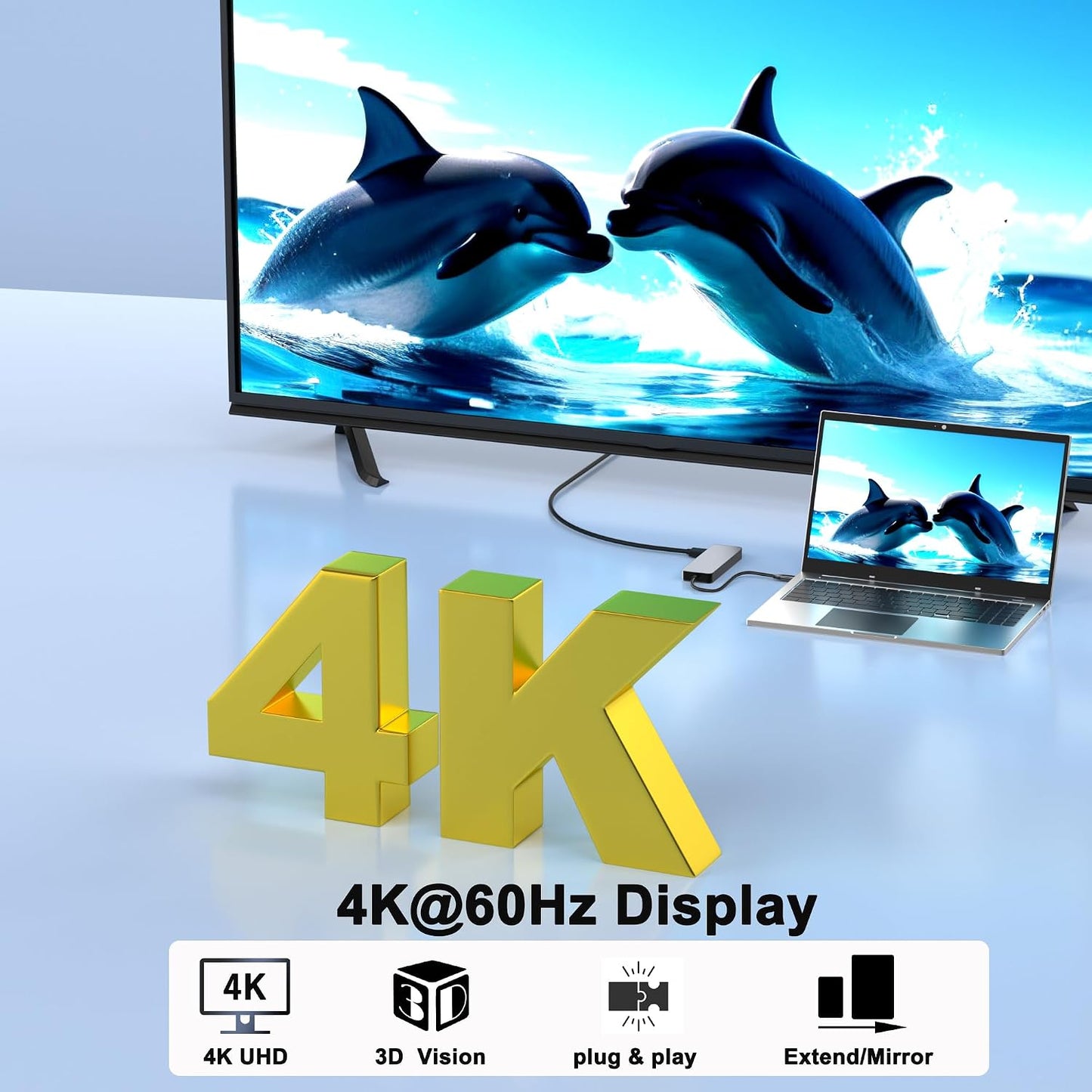 Buerlaseul M.2 10Gbps, 9 1 4K@60Hz 3.2 Gen2, PD100W, USB C Docking Station with NVMe SSD Enclosure in USB-C Hub, Type C