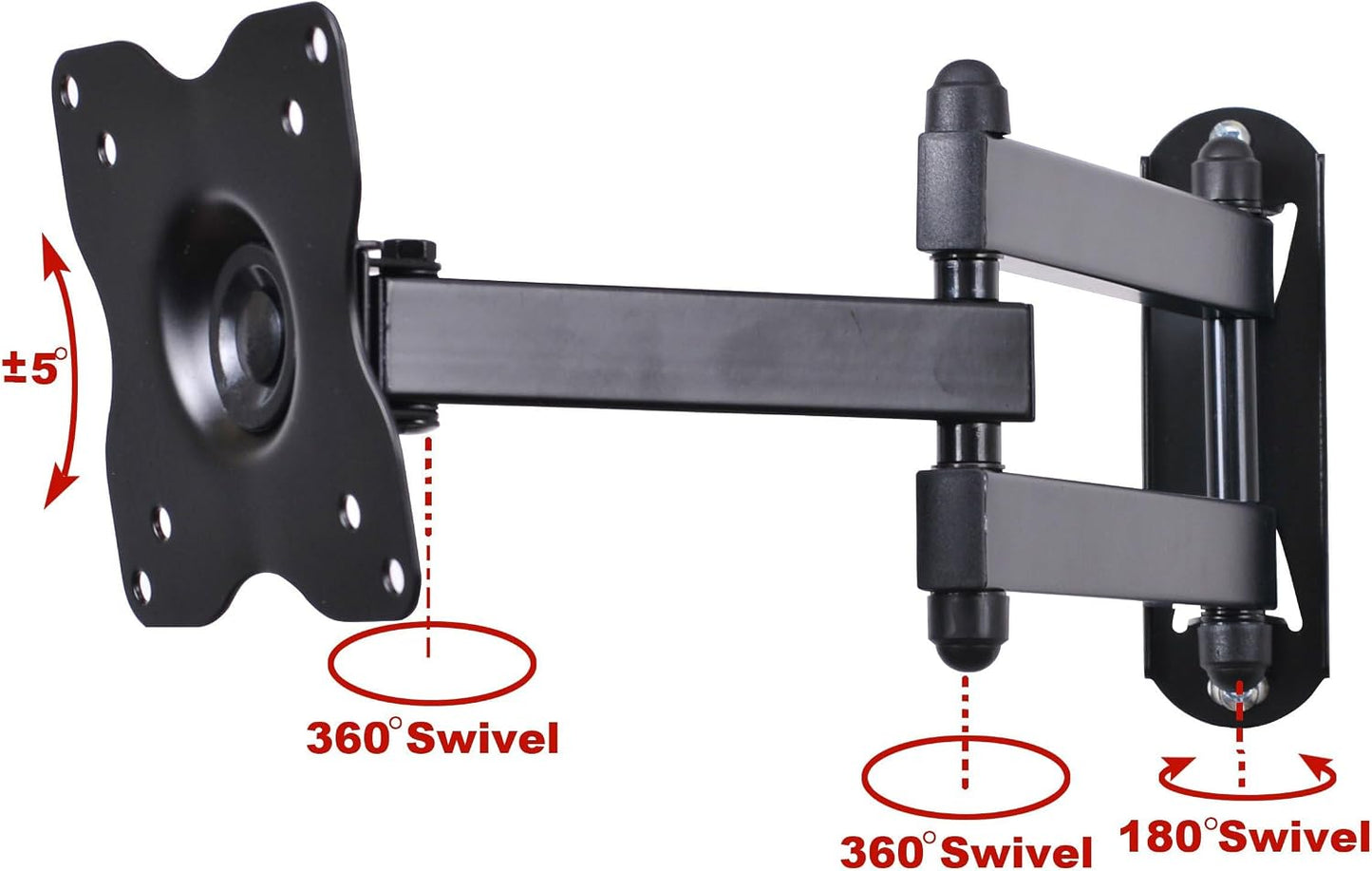 VideoSecu 15" 27" 30" 32" 35" 37" 39" 40" 200x200 ML14B WS2 TV Wall Mount Monitor Bracket with Full Motion Articulating