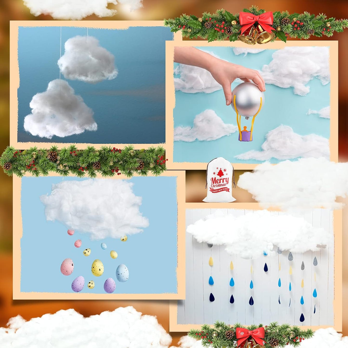 Shappy Christmas Fake Snow Decor - Fluffy Artificial Snow Blanket for Indoor Winter Decoration | 3 Bags