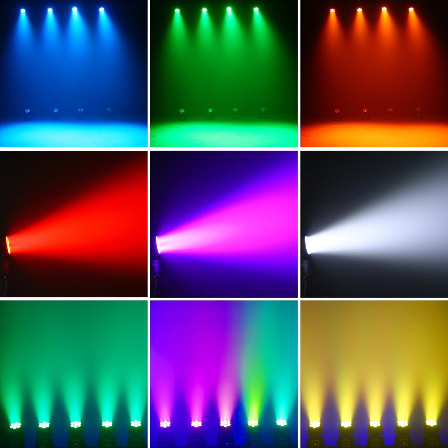 U`King Moving Head Light RGBW Stage Lighting DJ Lights 7 x 10W LED Beam Spotlight 9/14 CH Wash Light with DMX and Sound Activated for Party Church Wedding Bar Christmas Halloween Disco (2 Pack)