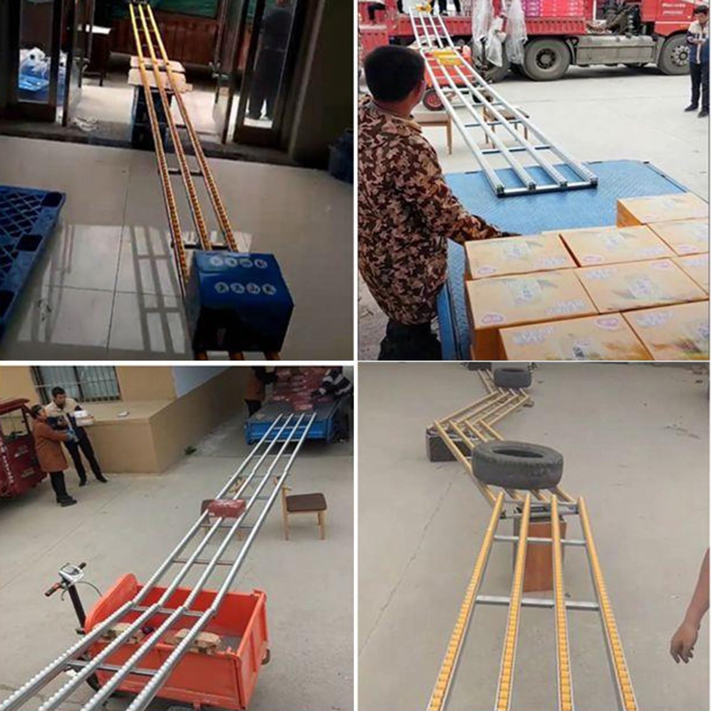 Light-Duty Roller Conveyor Slides, 11.8x47.2in ABS Plastic Unloading Pulley for Factories & Warehouses, Collapsible Design for Easy Transport and Setup