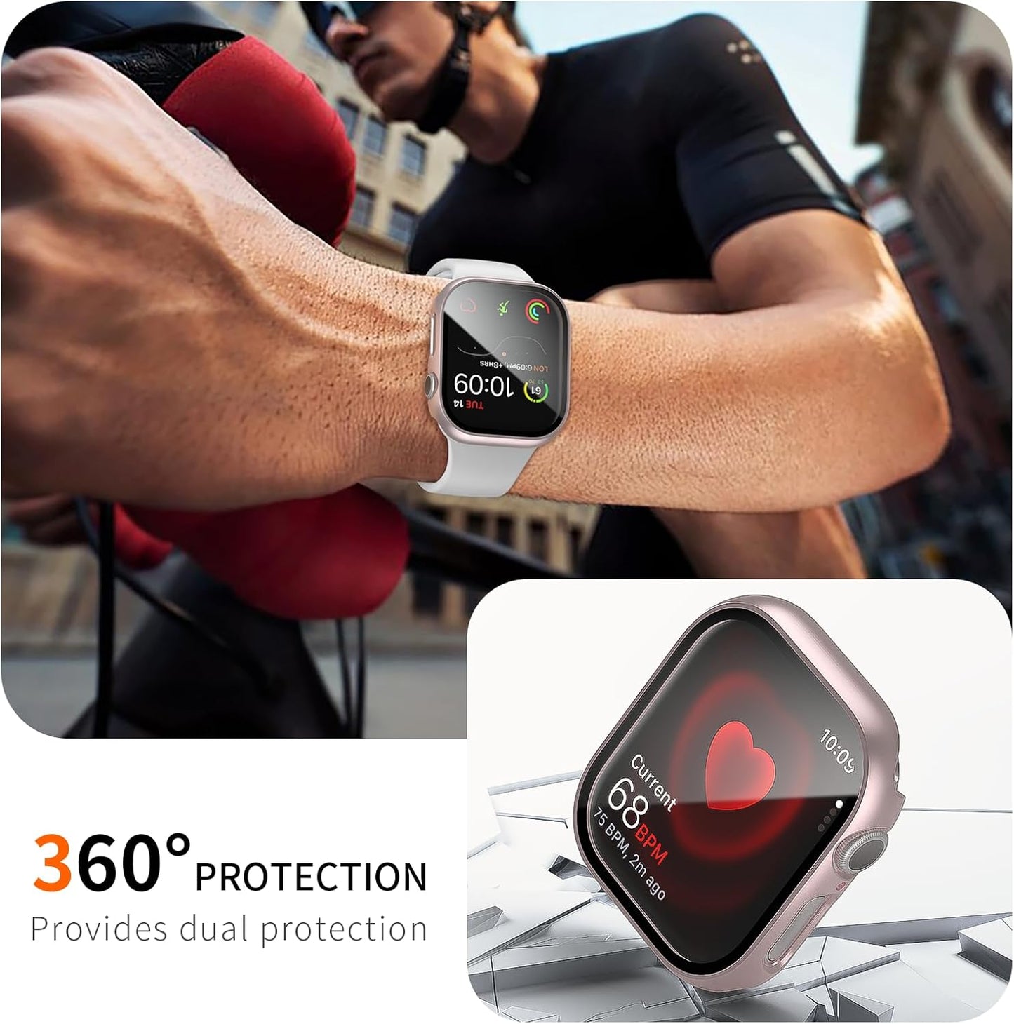 BHARVEST 6 Pack 11/10 42mm 11/10 (6 42mm) Case for Apple Watch Series with Tempered Glass Screen Protector, High