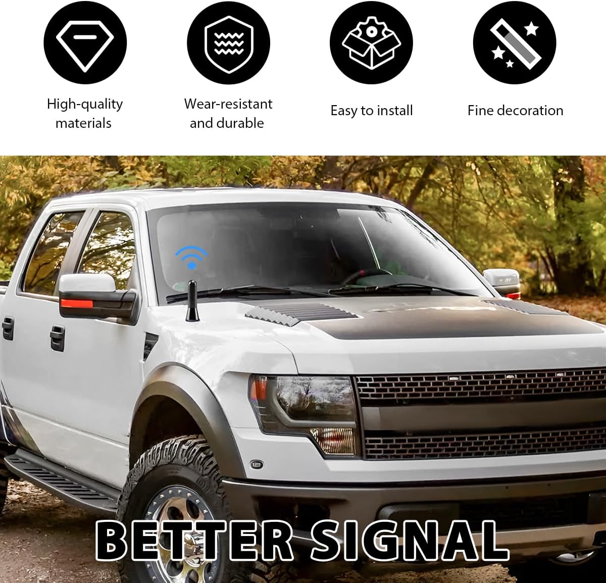 YTFRL 1.37 Inch 1.37 inches) Car Short Antenna, Stubby Aluminum Alloy Radio Antenna Replacement with Screws Rubber