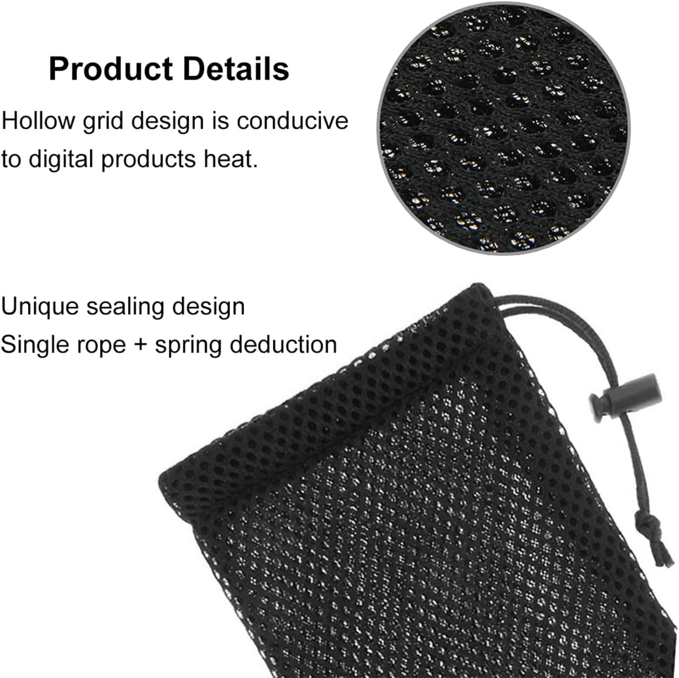 Haweel Pouch Carry Bag, Organizer for Smart Phones/Power Bank/USB Flash Drive/SD Cards and Other Accessories(Black)