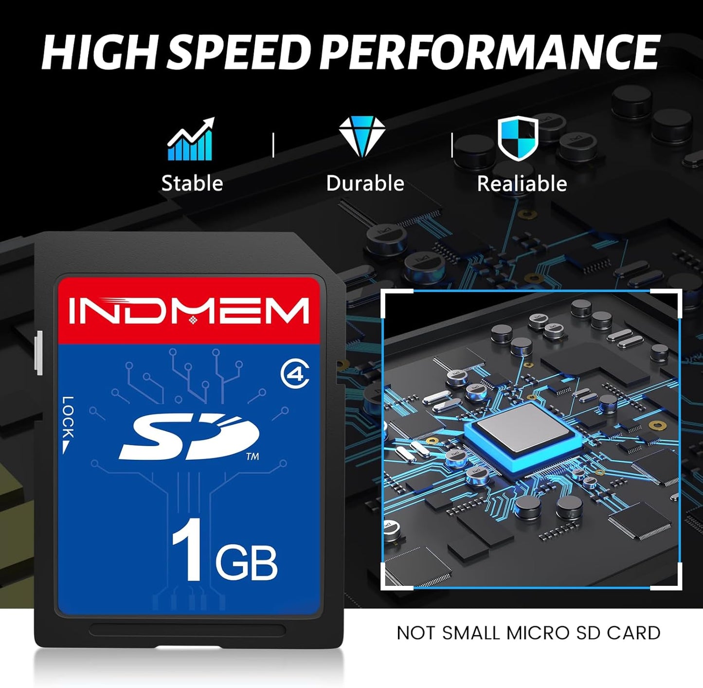 elecacc 1GB, 5 Pack 4 MLC SD Card SD Card Class Flash Memory Card Stanard Secure Digital Cards Camera Cards