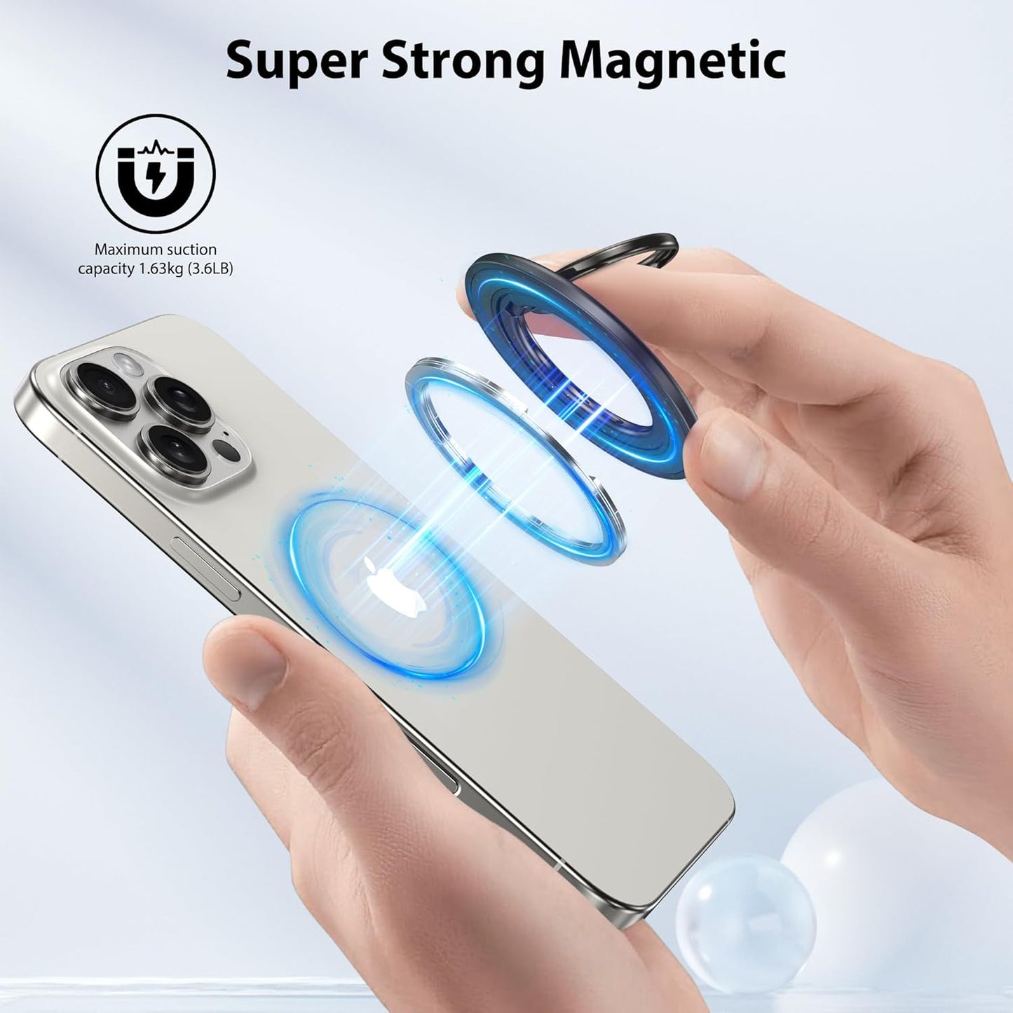 CreaDream 2PC 360 16 15 14 13 Magnetic Phone Ring Holder for MagSafe, Rotation Magnet Cell Phone Finger Ring Grip