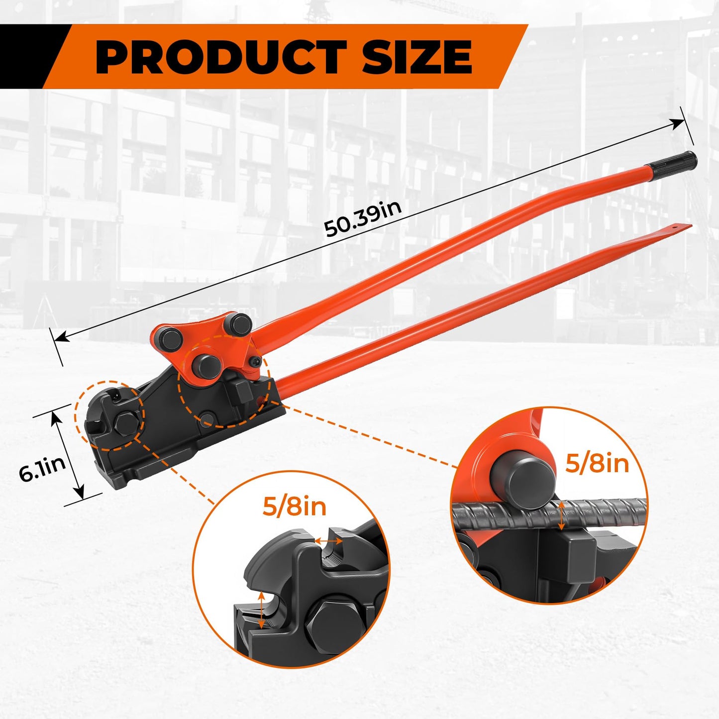 2 in 1 Rebar Bender & Cutter Metal Bending Tool Manual Rod Bender Easy Rebar Cutter & Bender Bending Machine for Rebar up to 5/8"