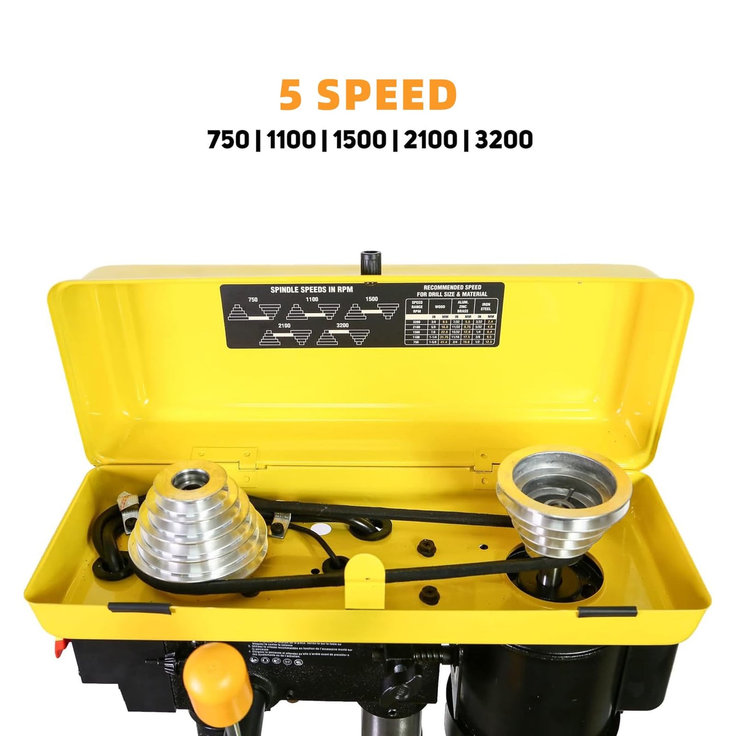 Woodskil 8 Inch Drill Press, 2.3 Amp 5-Speed Bench Drill Press with Laser Guide and Cast Iron Worktable, Bench Top Drilling Machine