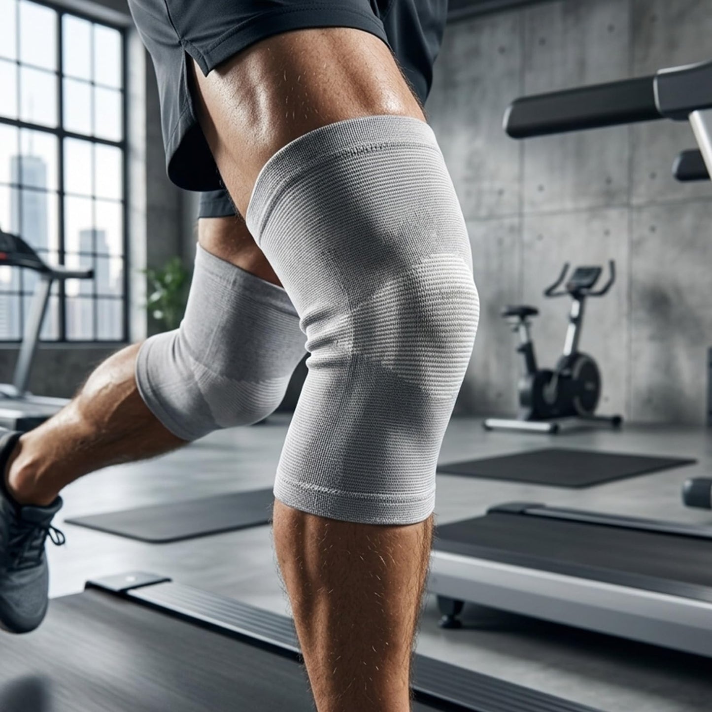 Onecompress - One Compress Premium Rayon Derived from Bamboo Knee Sleeves For Women & Men Original 2-pack(Gray, Large(70-90KG))