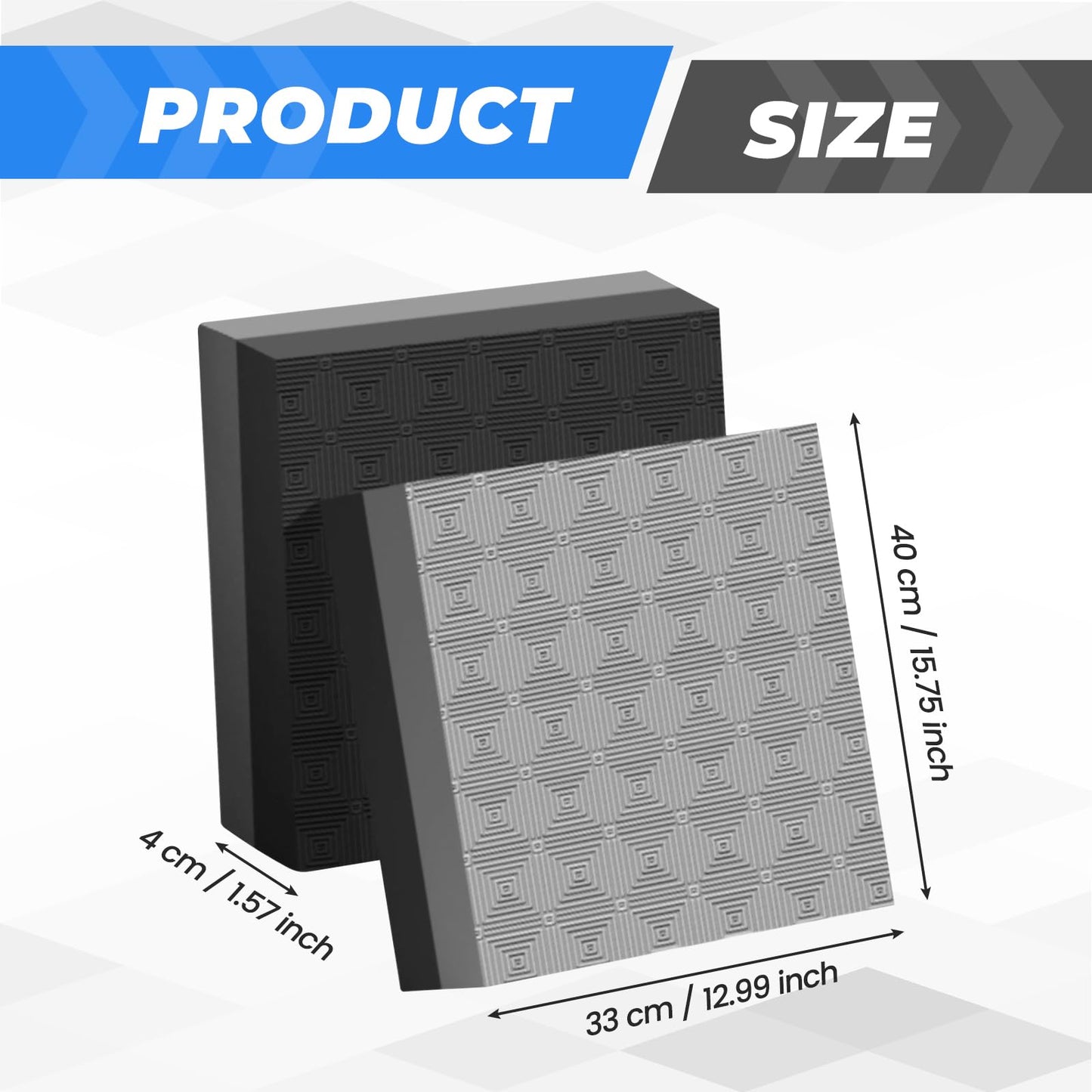Colaxi Weightlifting Crash Pads for Floor Protection, Deadlift Mat, Weightlifting Crash Mats, Nonslip & Shock Absorbing Silencer Drop Pads for Fitness/Training/Yoga, Black Gray 40x33x4cm
