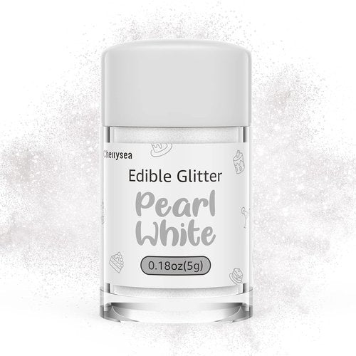 Edible Glitter - Pearl White Drink Glitter for Food, Cupcakes & Cocktails | Kosher Halal Certified